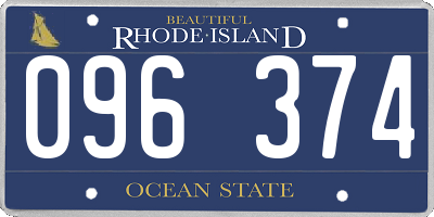 RI license plate 096374