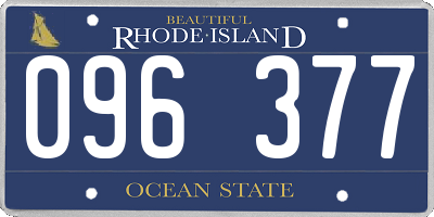 RI license plate 096377