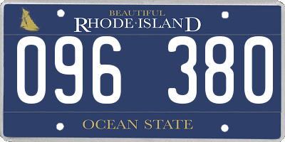 RI license plate 096380