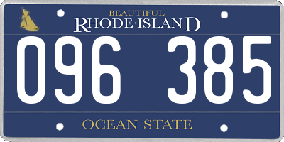 RI license plate 096385