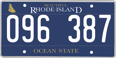 RI license plate 096387