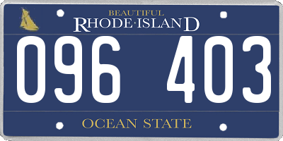 RI license plate 096403