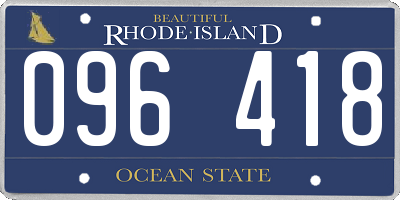 RI license plate 096418