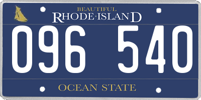 RI license plate 096540