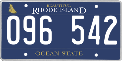 RI license plate 096542