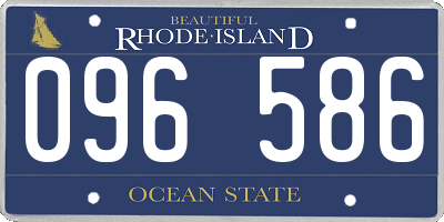 RI license plate 096586