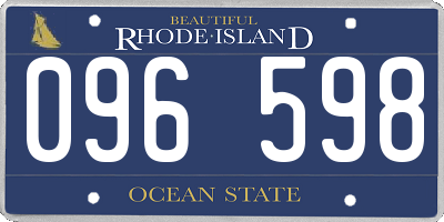 RI license plate 096598