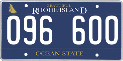 RI license plate 096600