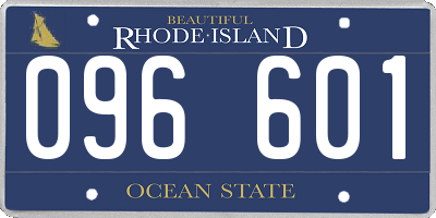 RI license plate 096601