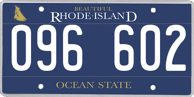RI license plate 096602