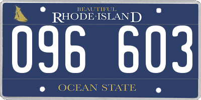 RI license plate 096603