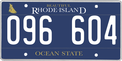 RI license plate 096604
