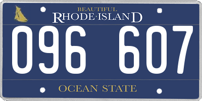 RI license plate 096607