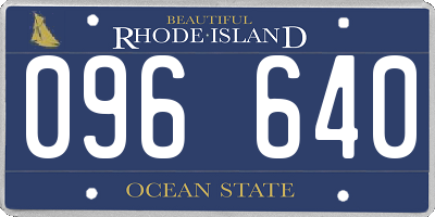 RI license plate 096640