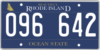 RI license plate 096642