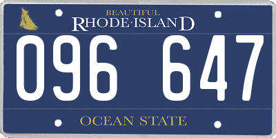 RI license plate 096647