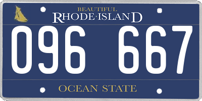 RI license plate 096667
