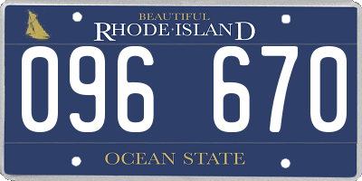 RI license plate 096670