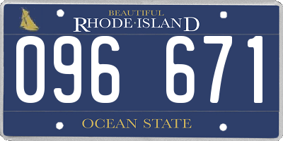 RI license plate 096671