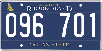RI license plate 096701