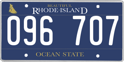RI license plate 096707