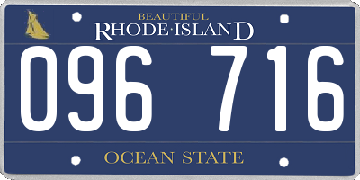 RI license plate 096716