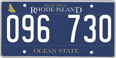 RI license plate 096730