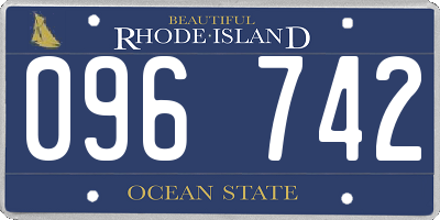 RI license plate 096742