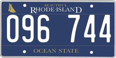 RI license plate 096744