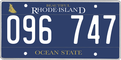 RI license plate 096747