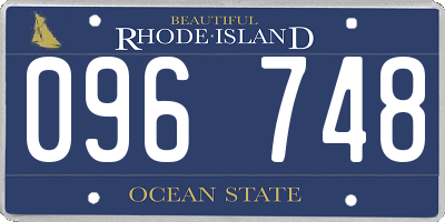 RI license plate 096748