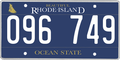 RI license plate 096749