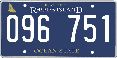 RI license plate 096751