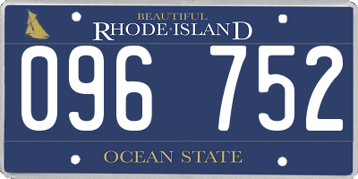 RI license plate 096752