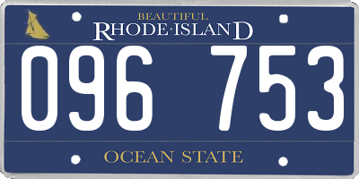 RI license plate 096753
