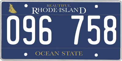 RI license plate 096758