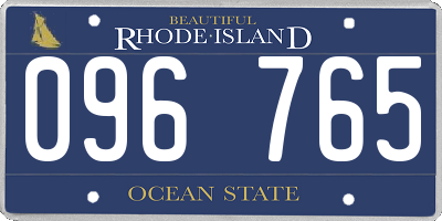 RI license plate 096765