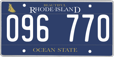 RI license plate 096770