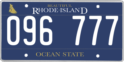RI license plate 096777