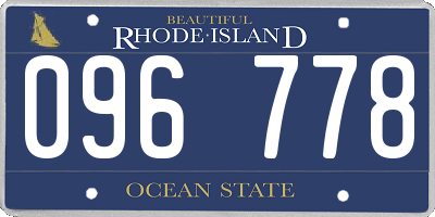 RI license plate 096778