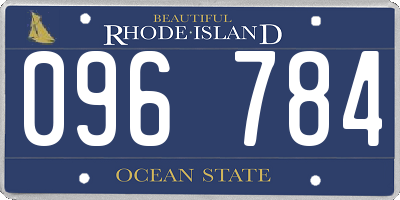 RI license plate 096784