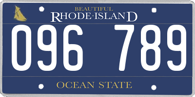 RI license plate 096789