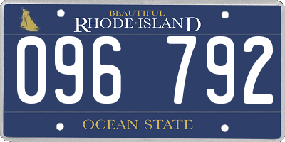 RI license plate 096792