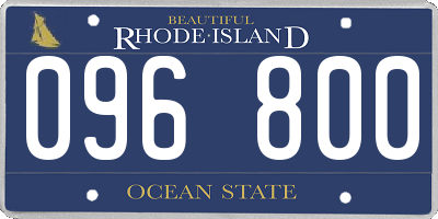 RI license plate 096800