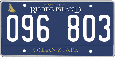 RI license plate 096803