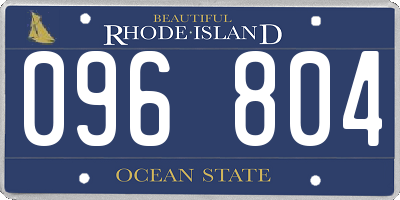 RI license plate 096804