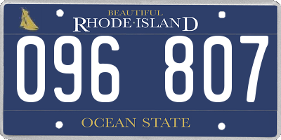 RI license plate 096807