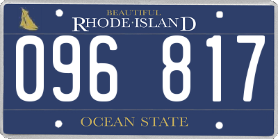 RI license plate 096817