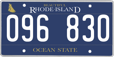RI license plate 096830