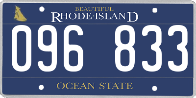 RI license plate 096833